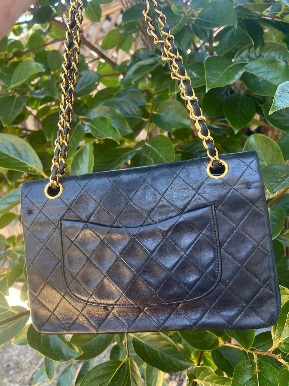 Vintage Chanel Classic Double Flap Black Quilted leather 24K Gold hardware
